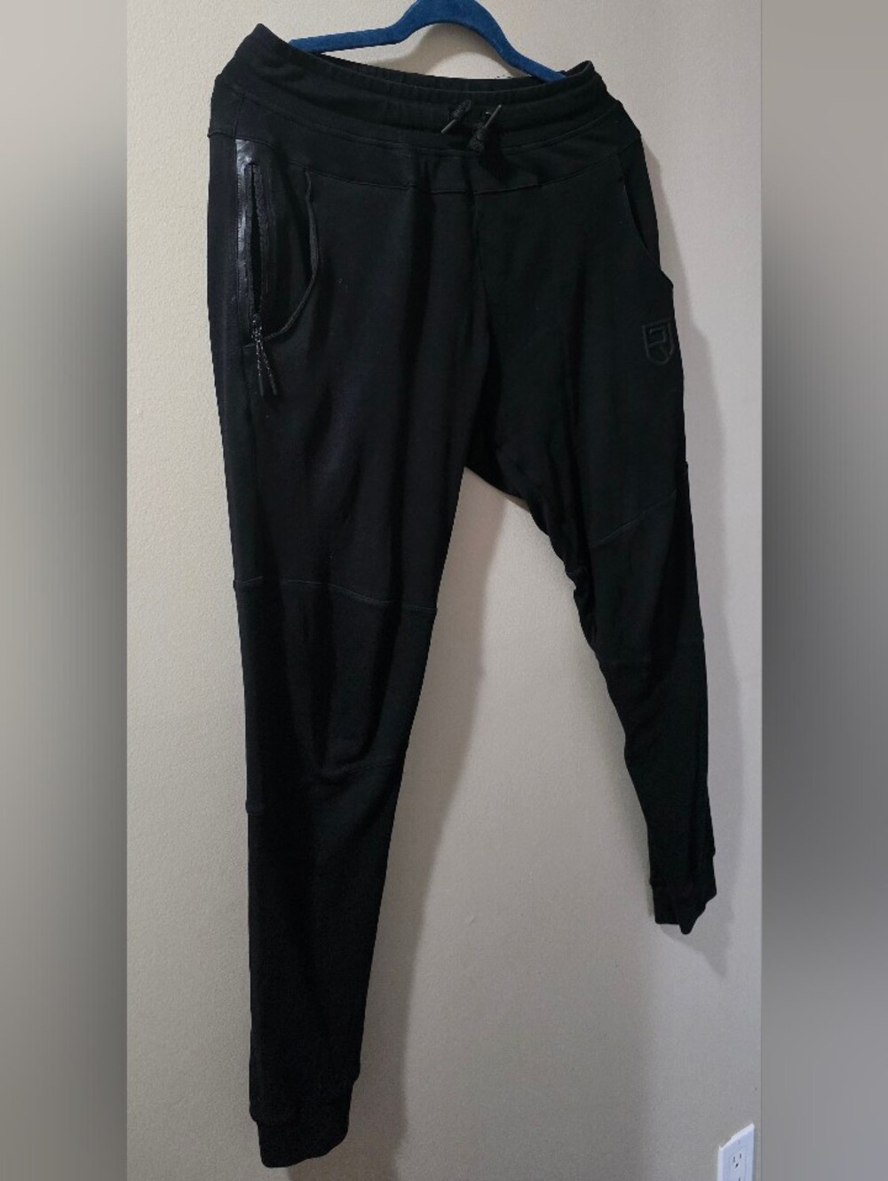 Men's Black Performance Jogger Pants with Zipper Pockets